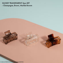 Load image into Gallery viewer, 2pcs Set Small Matte Rectangle Hair Clips