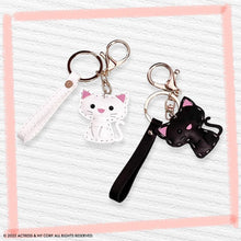 Load image into Gallery viewer, Black and White Cat Handmade Keychain Bag Charm