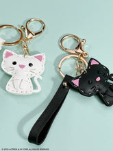 Load image into Gallery viewer, Black and White Cat Handmade Keychain Bag Charm