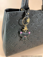 Load image into Gallery viewer, Black and White Cat Handmade Keychain Bag Charm