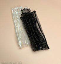 Load image into Gallery viewer, Sparkling Gold Thread Lace Fingerless XX Long Gloves