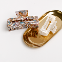 Load image into Gallery viewer, Rectangle Tortoise Acetate Hair Claw Clips