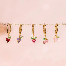 Load image into Gallery viewer, Minimalist CZ Sterling Silver Fruit Hoop- 18K Gold Plated