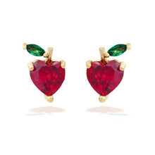 Load image into Gallery viewer, Minimalist CZ Fruits Stud Earrings- 18K Gold Plated
