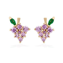 Load image into Gallery viewer, Minimalist CZ Fruits Stud Earrings- 18K Gold Plated
