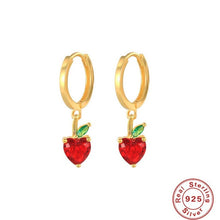 Load image into Gallery viewer, Minimalist CZ Sterling Silver Fruit Hoop- 18K Gold Plated