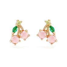 Load image into Gallery viewer, Minimalist CZ Fruits Stud Earrings- 18K Gold Plated