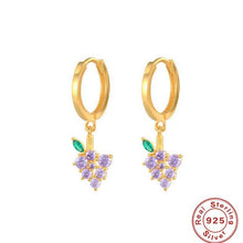 Load image into Gallery viewer, Minimalist CZ Sterling Silver Fruit Hoop- 18K Gold Plated