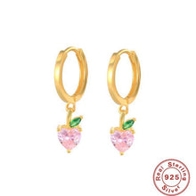 Load image into Gallery viewer, Minimalist CZ Sterling Silver Fruit Hoop- 18K Gold Plated
