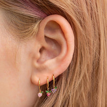 Load image into Gallery viewer, Minimalist CZ Sterling Silver Fruit Hoop- 18K Gold Plated