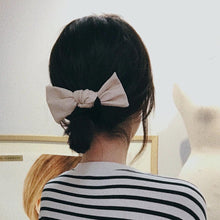 Load image into Gallery viewer, Leather like Bow Hair Ponytail Scrunchie