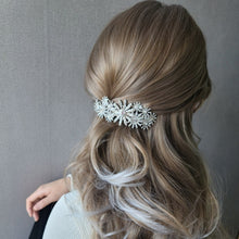 Load image into Gallery viewer, Statement Flower Crystal Pearl Hair Barrette