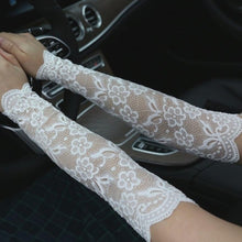 Load image into Gallery viewer, Floral Sheer Lace Long Fingerless Gloves