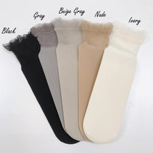 Load image into Gallery viewer, 2 Pairs Sheer Ruffle Trim Mesh Socks