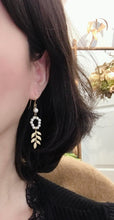 Load image into Gallery viewer, Simple Leaf Drop Earrings with Pearls