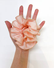 Load image into Gallery viewer, Gold Bead Trim Silky Satin Scrunchie