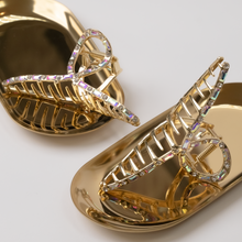 Load image into Gallery viewer, Iridescent Gold Crystal Hair Claw Clips