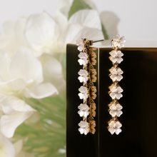 Load image into Gallery viewer, Dainty Small Pearl Flower Drop Earrings