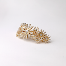 Load image into Gallery viewer, Statement Flower Crystal Pearl Hair Barrette