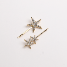 Load image into Gallery viewer, 2pcs Set Star Crystal Hair Pins