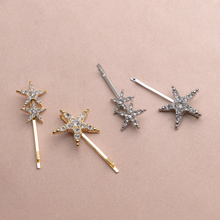 Load image into Gallery viewer, 2pcs Set Star Crystal Hair Pins