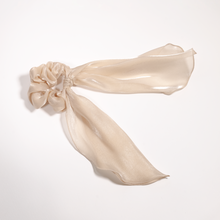 Load image into Gallery viewer, Silk Satin Scarf Bow Scrunchie