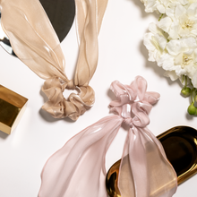Load image into Gallery viewer, Silk Satin Scarf Bow Scrunchie