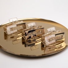 Load image into Gallery viewer, Rectangle Tortoise Acetate Metal Hair Claw Clips