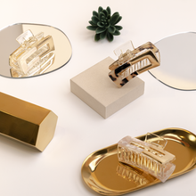 Load image into Gallery viewer, Rectangle Tortoise Acetate Metal Hair Claw Clips