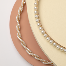 Load image into Gallery viewer, Minimalist Simple Pearl headband, Twisted Pearl hair band
