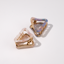 Load image into Gallery viewer, Small Tortoise Triangle Acetate Hair Clips