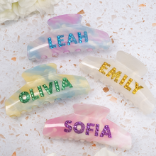 Load image into Gallery viewer, Personalized Extra Large Marble Hair Claw Clip