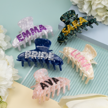 Load image into Gallery viewer, Sparkling Personalized Large Acetate Hair Claw Clip