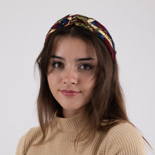 Load image into Gallery viewer, Luxury Silk Chain Pattern Top Knot Headband