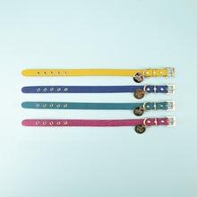 Load image into Gallery viewer, Premium Leather Dog Cat Collar w/ Crown Charm