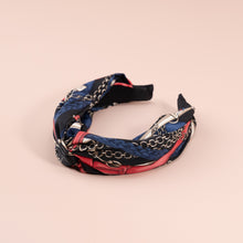 Load image into Gallery viewer, Luxury Silk Chain Pattern Top Knot Headband