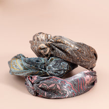 Load image into Gallery viewer, Paisley Top Knot Silk Headband