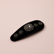 Load image into Gallery viewer, Jeweled Velvet Snap Hair Pins, Fall Winter Hair Clips SET