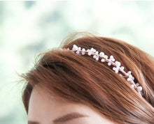 Load image into Gallery viewer, Floral Pearl and Crystal Beaded Headband