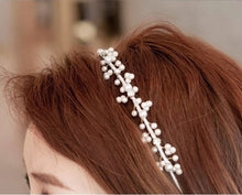 Load image into Gallery viewer, Floral Pearl and Crystal Beaded Headband