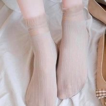 Load image into Gallery viewer, 2 Pairs Sheer Ruffle Trim Mesh Socks
