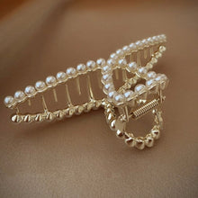 Load image into Gallery viewer, Embellished Pearl Twisted Gold Hair Clips