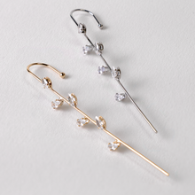 Load image into Gallery viewer, CZ Leaf Long Arc stick Ear Wrap Earring, Bar Climber