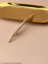 Load image into Gallery viewer, Minimalist Dainty Crescent Gold Daily Hair Pin, Metal Bar Hair Clip
