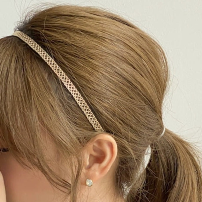 Mesh Metal headband, Minimalist Wave headband, Delicate Modern Gold Silver hair band, Everyday Hair Jewelry