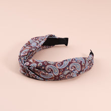 Load image into Gallery viewer, Paisley Top Knot Headband, Silk Fall Winter Women Soft Fabric knotted Headband
