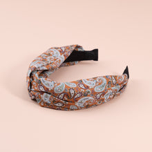 Load image into Gallery viewer, Paisley Top Knot Headband, Silk Fall Winter Women Soft Fabric knotted Headband
