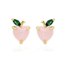 Load image into Gallery viewer, Minimalist CZ Fruits Stud Earrings- 18K Gold Plated
