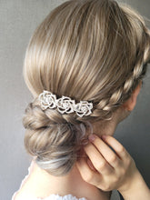 Load image into Gallery viewer, Rose Crystal Hair Barrette
