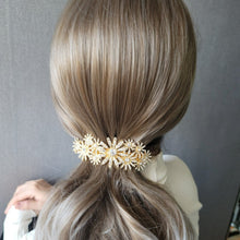 Load image into Gallery viewer, Statement Flower Crystal Pearl Hair Barrette
